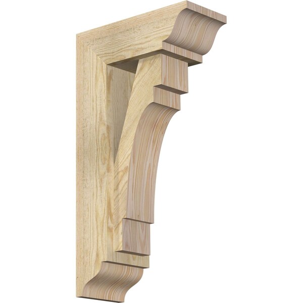 Ekena Millwork Merced Traditional Rough Sawn Bracket w/ Offset Brace, Douglas Fir, 6"W x 14"D x 26"H BKT0604X14X26MRC01RDF - main